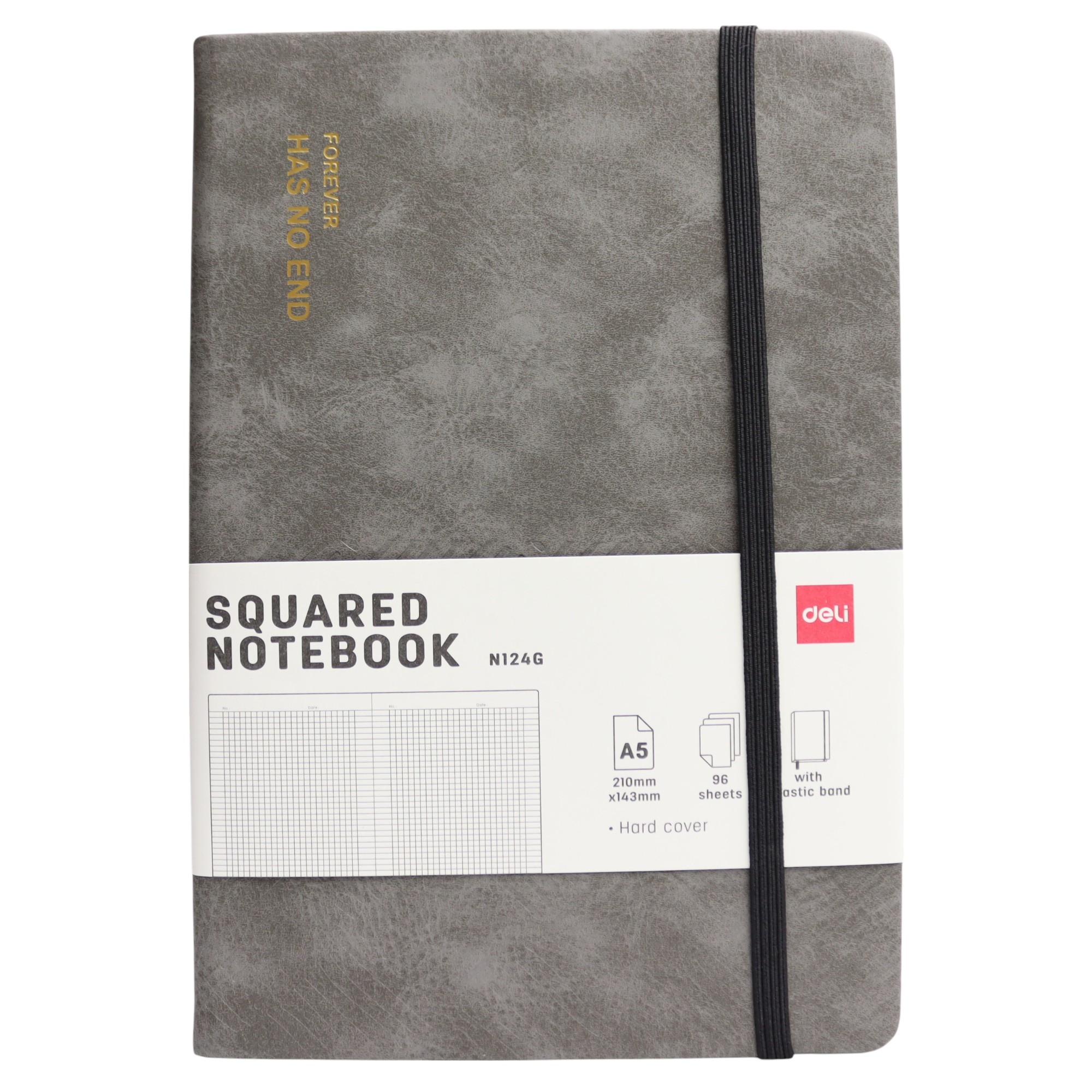 Bloknot Deli N124G A5 96v \ Grey